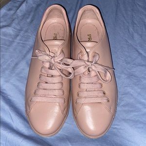Prada rose sneakers 39.5 like new lace up